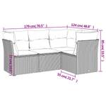 Gartensitzgruppe K6537(4-tlg) Grau - Massivholz - 69 x 62 x 62 cm