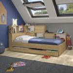 Lit junior 90x200 cm - ERWAN Beige - Bois manufacturé - 120 x 104 x 221 cm