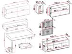 Kinderzimmer-Set TEEN FLEX 8-teilig Grau - Holzwerkstoff - 260 x 76 x 61 cm