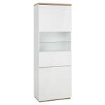 Vitrine réversible chêne - VERONICA Blanc - Bois manufacturé - 70 x 196 x 41 cm