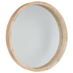 Runder Spiegel mit Holzrahmen, Ø 52 cm Beige - Massivholz - 6 x 52 x 52 cm