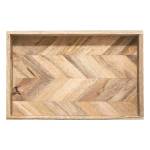 Dekotablett aus Holz WILD, 2er-Set Braun - Massivholz - 31 x 5 x 41 cm