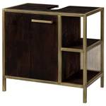 Waschbeckenunterschrank Golden Bath Braun - Metall - Massivholz - 62 x 61 x 40 cm