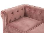 Canapé 3 places CHESTERFIELD Noir - Rose foncé - 201 x 70 x 75 cm - Textile