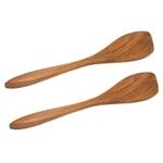 Lot de 2 spatules cuillères - REYA Marron - Bois massif - 27 x 2 x 8 cm