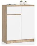 Commode K80 2T 1S CLP Imitation chêne de Sonoma - Blanc