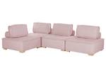 Modulsofa TIBRO 4-tlg Eiche Hell - Pink