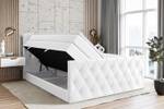 Boxspringbett AMAY KING Hochglanz Weiß - Breite: 120 cm