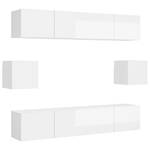 TV-Schrank 6er Set D402 Weiß - Holzwerkstoff - 30 x 30 x 80 cm