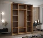 Armoire Lux 2 Noir - Imitation chêne - Largeur : 170 cm