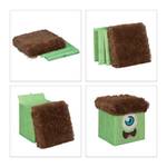 2 x Sitzhocker Kinder Monster grün-braun Braun - Grün - Holzwerkstoff - Textil - 32 x 32 x 32 cm