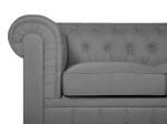 3-Sitzer Sofa CHESTERFIELD Grau - Hellgrau - Eiche Dunkel - 222 x 78 x 85 cm - Textil