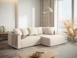 Schlaf-Ecksofa mit Box ELIE 4 Sitzplätze Beige