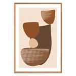 Tableau mural encadré design 65x97 cm Marron - Bois manufacturé - 65 x 97 x 3 cm