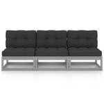 Gartensofa (3-teilig) 3009875-2 Grau