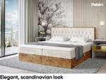 Boxspringbett Lofty 6 Creme - Breite: 189 cm - H3