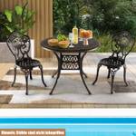 Gartentisch mit Schirmloch Braun - Metall - 90 x 74 x 90 cm