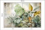 Papier Peint FEUILLES Plantes Aquarelle 180 x 120 x 120 cm