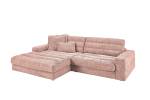 Ecksofa LANA Sofa Cord Recamiere Pink - Ecke davorstehend links