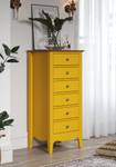 Commode Lissabon Partiellement en pin massif - Jaune