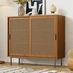 Sideboard RattanWalnut Ⅲ Braun - Holzwerkstoff - Metall - 100 x 90 x 37 cm