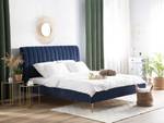 Lit double MARVILLE Bleu - Bleu marine - Largeur : 182 cm