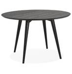 Table À Diner SWEDY Imitation frêne noir - Noir