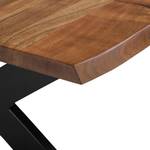 Table basse marron/noir 110x70cm pieds X Noir - Marron - Métal - Bois massif - 70 x 40 x 110 cm