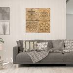 Tableau Decor pin mosaïque 80x80 D5+D6 Marron - Bois massif - Bois/Imitation - 80 x 80 x 1 cm