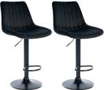 Tabouret de bar Toni Lot de 2 Noir