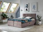 Boxspringbett TREZO 3 Hellbraun - Breite: 166 cm