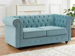 Couchgarnitur CHESTERFIELD 2er-Set Hellblau