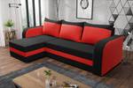 Ecksofa COMFY Schwarz - Rot - Ecke davorstehend links