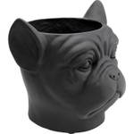 Cache-pot bouledogue noir Noir - Verre - 33 x 38 x 35 cm