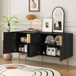 Sideboard Eos Ⅳ Schwarz - Holzwerkstoff - Metall - 40 x 80 x 153 cm