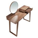 Coiffeuse en bois de noyer avec miroir Marron - Bois/Imitation - En partie en bois massif - 120 x 126 x 45 cm