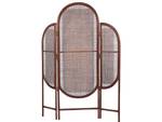 Paravent VIGEVANO Blau - Braun - Rattan - 134 x 180 x 4 cm