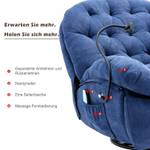 Relaxsessel mit Vibration Eurybia Ⅱ Blau - Holzwerkstoff - Metall - Massivholz - Textil - Holzart/Dekor - 92 x 104 x 100 cm