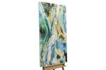 Tableau peint Stimulations effrénées Bleu - Blanc - Bois massif - Textile - 60 x 120 x 4 cm
