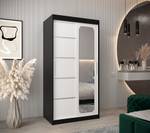 Armoire à portes coulissantes promo v2 Noir - Blanc - Largeur : 100 cm - 2 porte