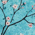 Kissenbezug türkis-pink Floral Blau - Textil - 45 x 45 x 45 cm
