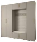 Garderobe Inova 3 Z8 Gold - Grau - Weiß - Gold