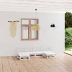 Garten-Lounge-Set (6-teilig) 3009734-1 Weiß - Massivholz - Holzart/Dekor - 70 x 30 x 70 cm