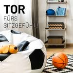 Sitzsack Fußball Weiß - Kunststoff - 90 x 40 x 65 cm