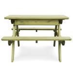 Table de pique-nique pour enfants 45148 Vert - Bois massif - Bois/Imitation - 90 x 58 x 90 cm