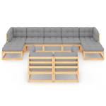 Garten-Lounge-Set (9-teilig) 3009743-2 Grau - Holz