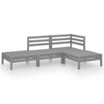 Garten-Lounge-Set Grau - Massivholz - Holzart/Dekor - 64 x 63 x 64 cm