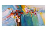 Acrylbild handgemalt Zauberhaftes Riff Blau - Massivholz - Textil - 120 x 60 x 4 cm