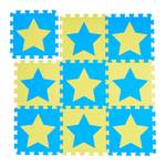 Tapis de jeu Étoiles 9 pièces de puzzle Bleu - Jaune