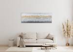 Acrylbild handgemalt Fading Horizon Grau - Massivholz - Textil - 150 x 50 x 4 cm